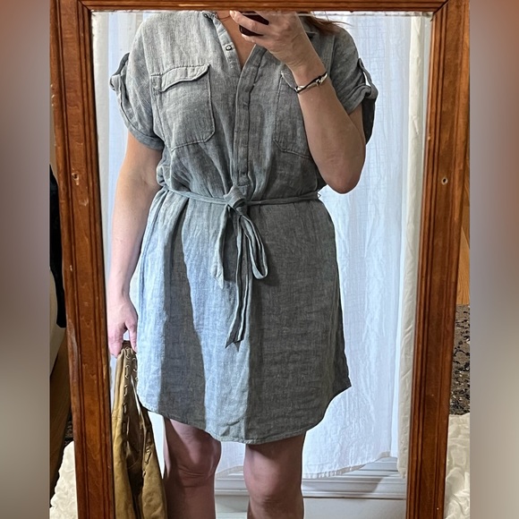 Gorgeous cotton linen blend Banana Republic shirt dress! - Picture 3 of 6